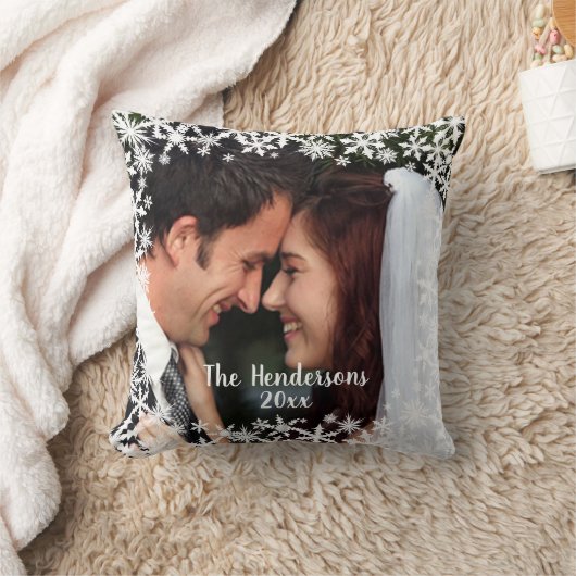 Delicate Sneeuwvlok Aanpasbare Foto Kussen (Deken)