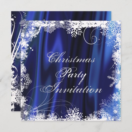 Delicate Snowflake-kerstfeest uitnodiging (Voorkant / Achterkant)