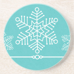 Delicate Snowflakes Holiday Onderzetter, Turquoise Zandsteen Onderzetter