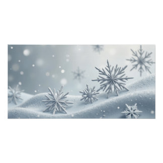 Delicate Snowflakes – Minimal Winter Wall Art Perfect Poster