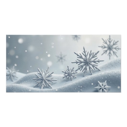 Delicate Snowflakes – Minimal Winter Wall Art Perfect Poster (Voorkant)
