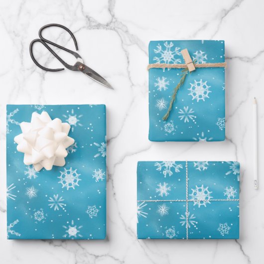 Delicate Snowflakes Patroon Inpakpapier Vel (Voorkant)