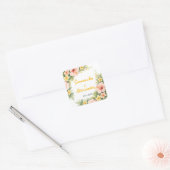 Delicate Soft Floral Romantic Blush Hibiscus Vierkante Sticker (Envelop)