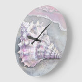 Delicate Soft Pastel Lilac Seashell Grote Klok (Hoek)
