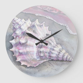 Delicate Soft Pastel Lilac Seashell Grote Klok