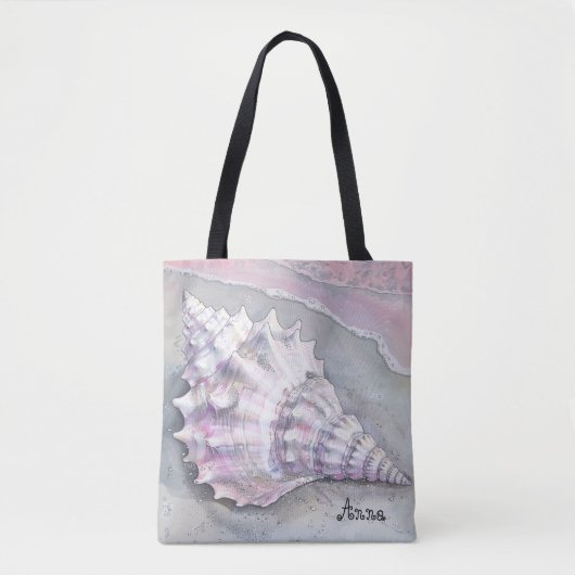 Delicate Soft Pastel Lilac Seashell Tote Bag (Voorkant)