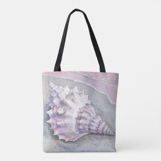Delicate Soft Pastel Lilac Seashell Tote Bag (Achterkant)