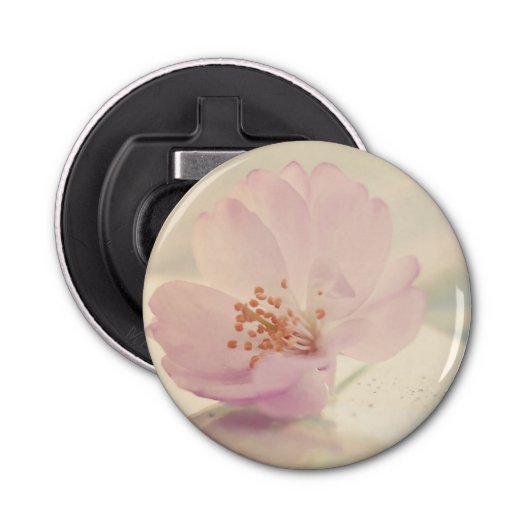 Delicate Soft roze Cherry Blossom Flower Button Flesopener (Voorkant)