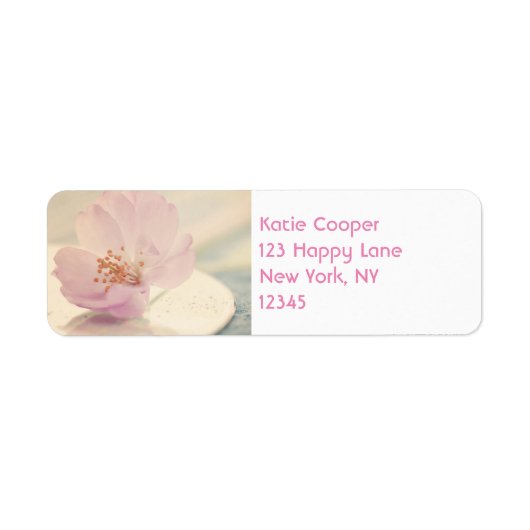 Delicate Soft roze Cherry Blossom Flower Etiket (Voorkant)