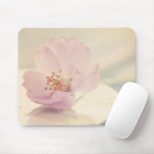 Delicate Soft roze Cherry Blossom Flower Muismat (Met muis)