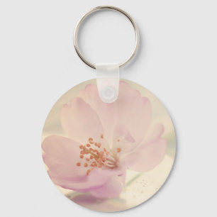 Delicate Soft roze Cherry Blossom Flower Sleutelhanger