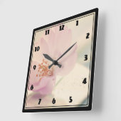 Delicate Soft roze Cherry Blossom Flower Vierkante Klok (Hoek)