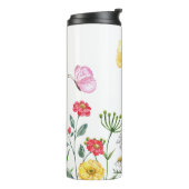 Delicate Spring Floral Garden Border Thermosbeker (Gedraaid links)