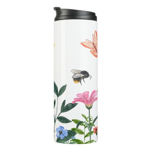 Delicate Spring Floral Garden Border Thermosbeker (Geroteerd rechts)