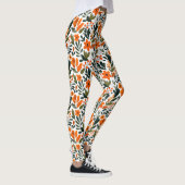 Delicate Spring Flowers Orange Floral Pattern  Leggings (Rechts)
