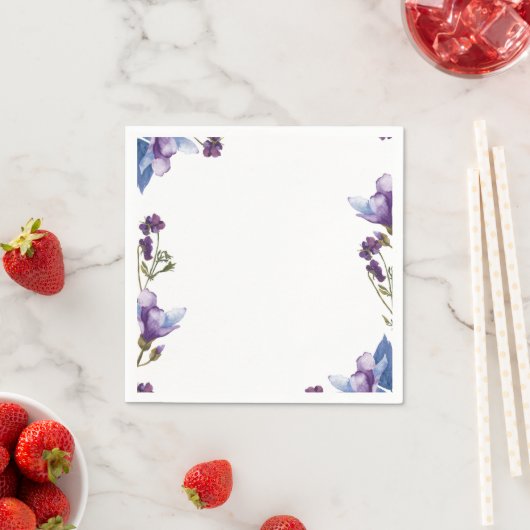 Delicate Spring Flowers Paarse Bloemen Servetten (Insitu)