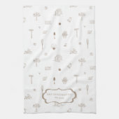 Delicate Spring Garden Monogram Theedoek (Verticaal)