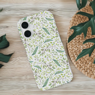 Delicate Spring Green Botanical Patroon iPhone 16 Hoesje