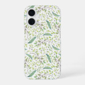 Delicate Spring Green Botanical Patroon iPhone 16 Hoesje (Achterkant)