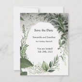 Delicate Spring Leaves Encircling Save the Date Kaart (Voorkant)