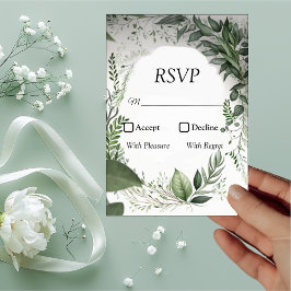 Delicate Spring Leaves Encirling Weddin RSVP-kaart RSVP Kaartje