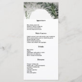 Delicate Spring Leaves Encirling Wedding Dinner Menu (Voorkant)