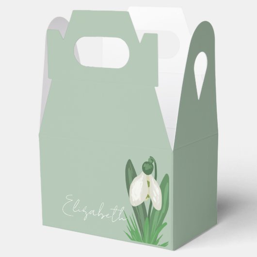 Delicate Spring Snowdrop Flower Bedankdoosjes (Geopend)