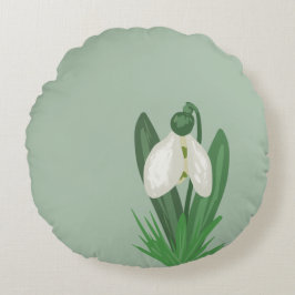 Delicate Spring Snowdrop Flower  Rond Kussen