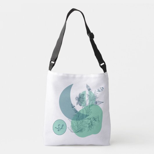 Delicate Springtime Floral Green Shaded Tas (Achterkant)