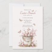 Delicate Springtime Pastel Paasbrunch Kaart (Voorkant)