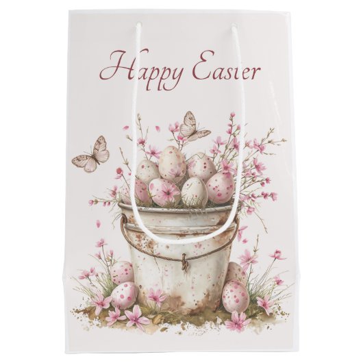  Delicate Springtime Pastel Paasbrunch Medium Cadeauzakje (Achterkant)