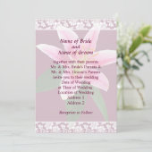Delicate Stargazer Lily Wedding Invitation Set Kaart (Staand voorkant)