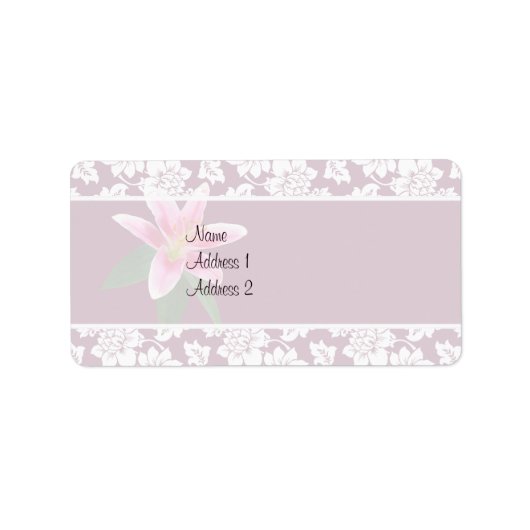 Delicate Stargazer Lily Wedding Uitnodiging Etiket (Voorkant)