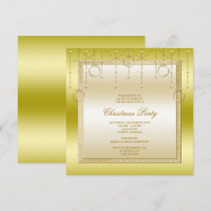 Delicate sterren & ringen gouden kerstfeest kaart