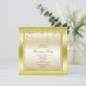 Delicate sterren & ringen gouden kerstfeest kaart (Staand voorkant)