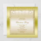 Delicate sterren & ringen gouden kerstfeest kaart (Voorkant)