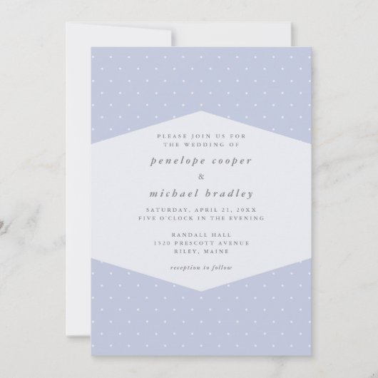 Delicate Stippen Blue Wedding Kaart (Voorkant)