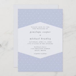 Delicate Stippen Blue Wedding Kaart