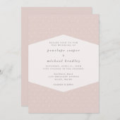 Delicate Stippen Blush Roze bruiloft Kaart (Voorkant / Achterkant)