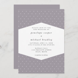 Delicate Stippen Zachte Paarse bruiloft Kaart