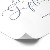 Delicate Stoffige Blauwe Huwelijkskaarten en Gesch Poster (Hoek)