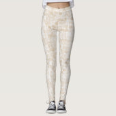 Delicate Stone White Mosiac Print Leggings (Voorkant)