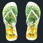 Delicate Sunflower Bridesmaid Favor Monogram Teenslippers<br><div class="desc">Je zult van deze mooie hand geschilderde waterverf zonnebloemen houden. Geweldig voor je huwelijksplatformen.</div>