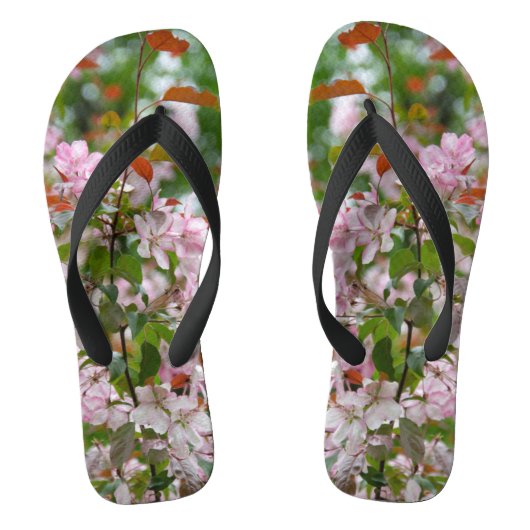 Delicate tak met bloemen appelboom teenslippers (Voetbed)