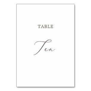 Delicate Taupe Calligraphy Tafel Tien Tafelnummer
