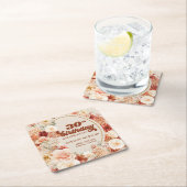 Delicate terracotta blush tan sage 30e verjaardag kartonnen onderzetters (Insitu)