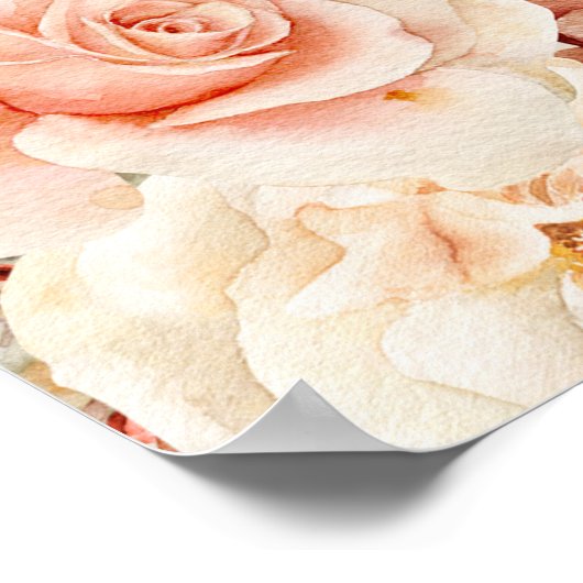 Delicate terracotta blush tan sage bloemenzitting poster (Hoek)