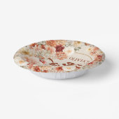 Delicate terracotta blush tan sage floral 30th papieren kommen (Gebogen)