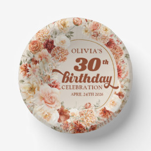 Delicate terracotta blush tan sage floral 30th papieren kommen