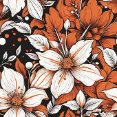 Delicate terracotta en witte bloemen op maat fleece deken